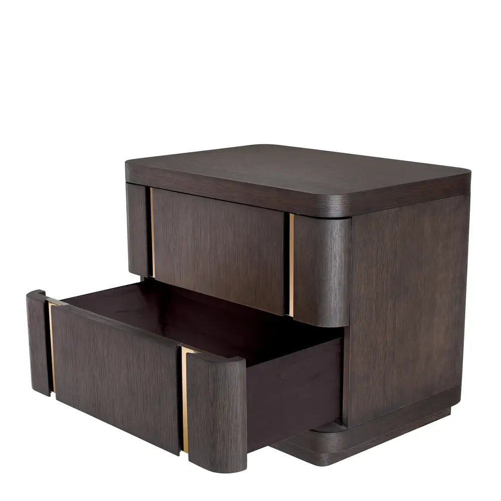 Modesto Bedside Table - Mocha Crown Oak Veneer