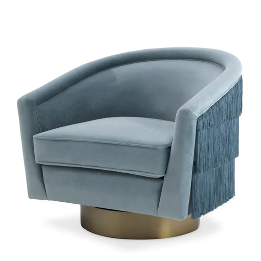 Le Vante Swivel Chair - Savona Blue Velvet