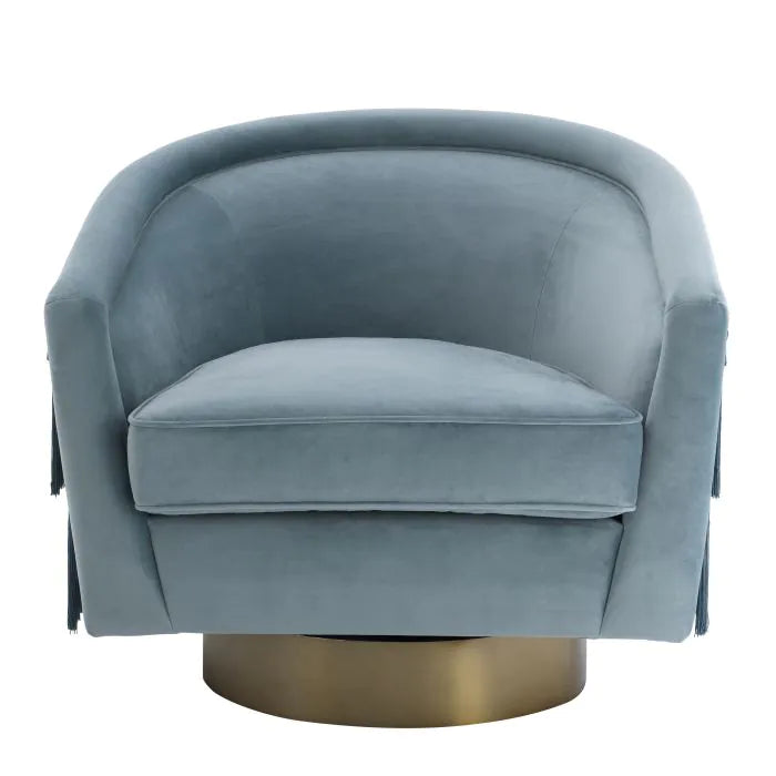 Le Vante Swivel Chair - Savona Blue Velvet