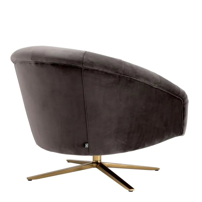 Gardner Swivel Chair - Savona Grey Velvet