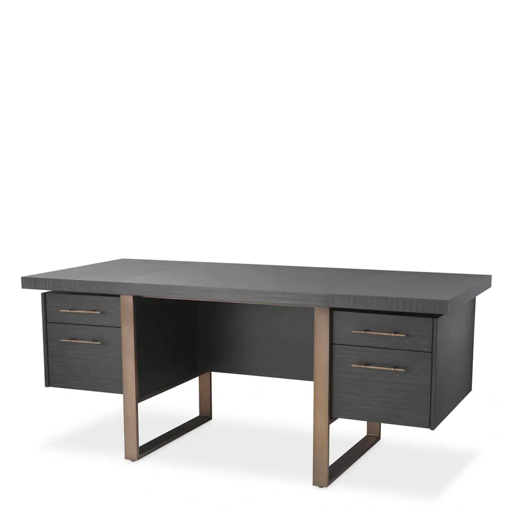 Canova Desk in Charcoal - Grey Oak Veneer