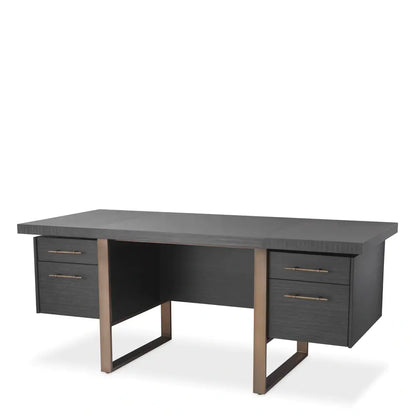 Canova Desk in Charcoal - Grey Oak Veneer