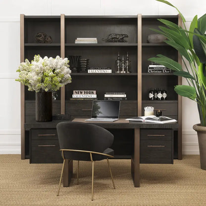 Canova Desk in Charcoal - Grey Oak Veneer