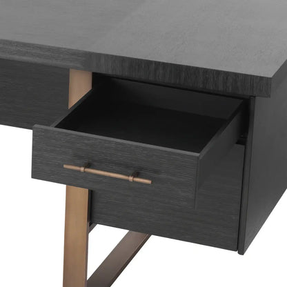 Canova Desk in Charcoal - Grey Oak Veneer