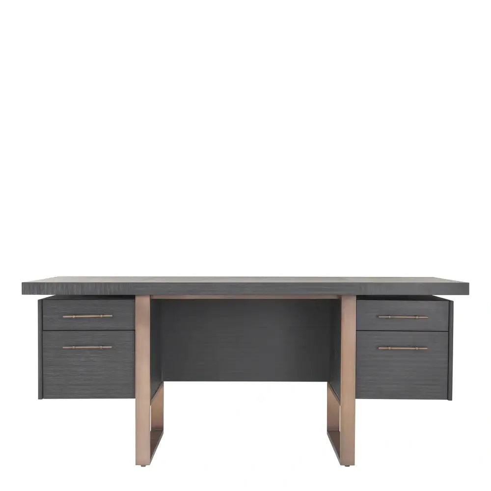 Canova Desk in Charcoal - Grey Oak Veneer