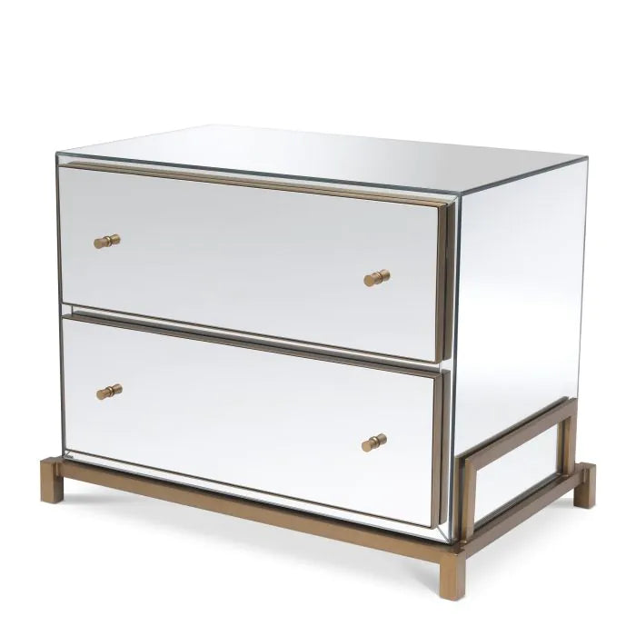 Clarington Bedside Table - Brushed Brass Finish