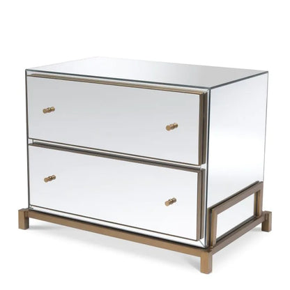 Clarington Bedside Table - Brushed Brass Finish