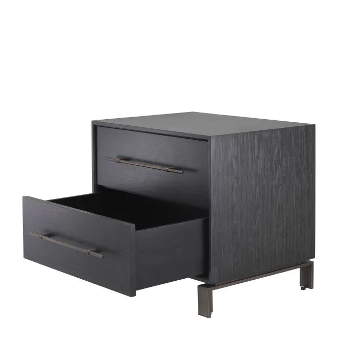 Cabana Bedside Table - Charcoal Grey Oak Veneer