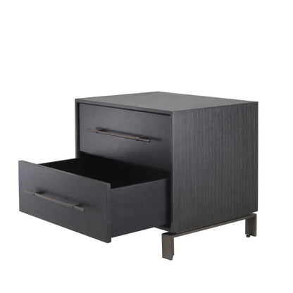 Cabana Bedside Table - Charcoal Grey Oak Veneer