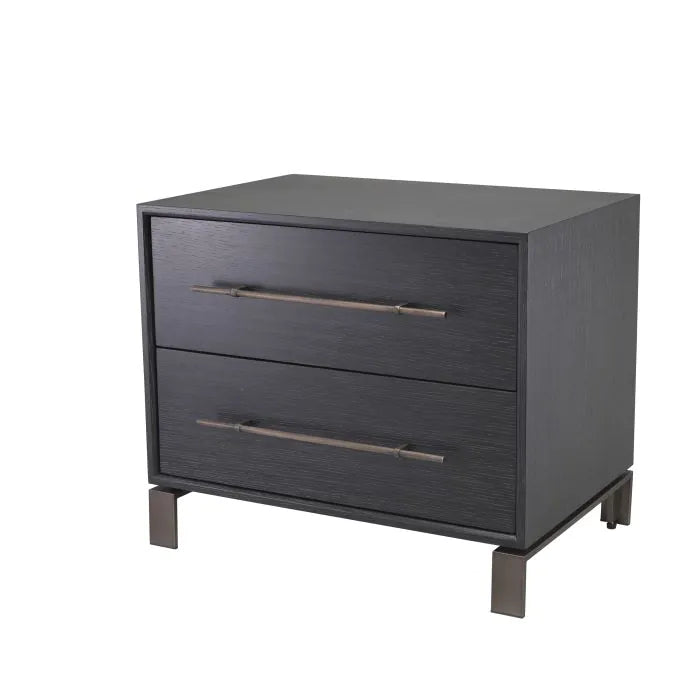 Cabana Bedside Table - Charcoal Grey Oak Veneer