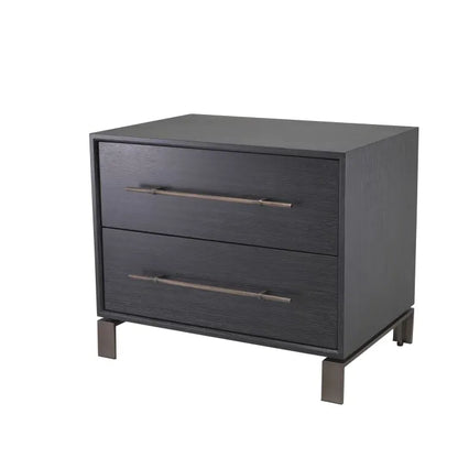 Cabana Bedside Table - Charcoal Grey Oak Veneer