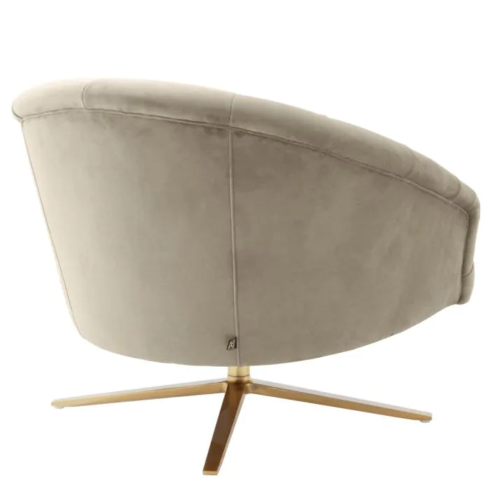 Gardner Swivel Chair - Savona Greige Velvet