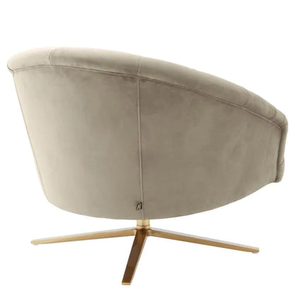 Gardner Swivel Chair - Savona Greige Velvet