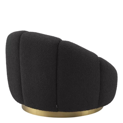 Inger Swivel Chair - Bouclé Black