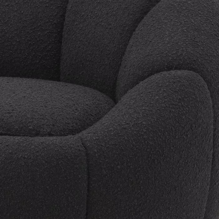 Inger Swivel Chair - Bouclé Black