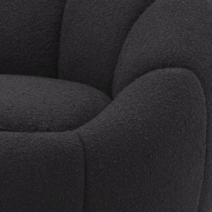 Inger Swivel Chair - Bouclé Black