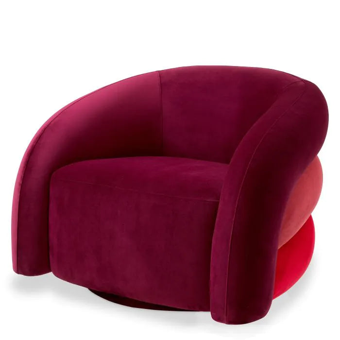 Novelle Swivel Chair - Savona Bordeaux Velvet
