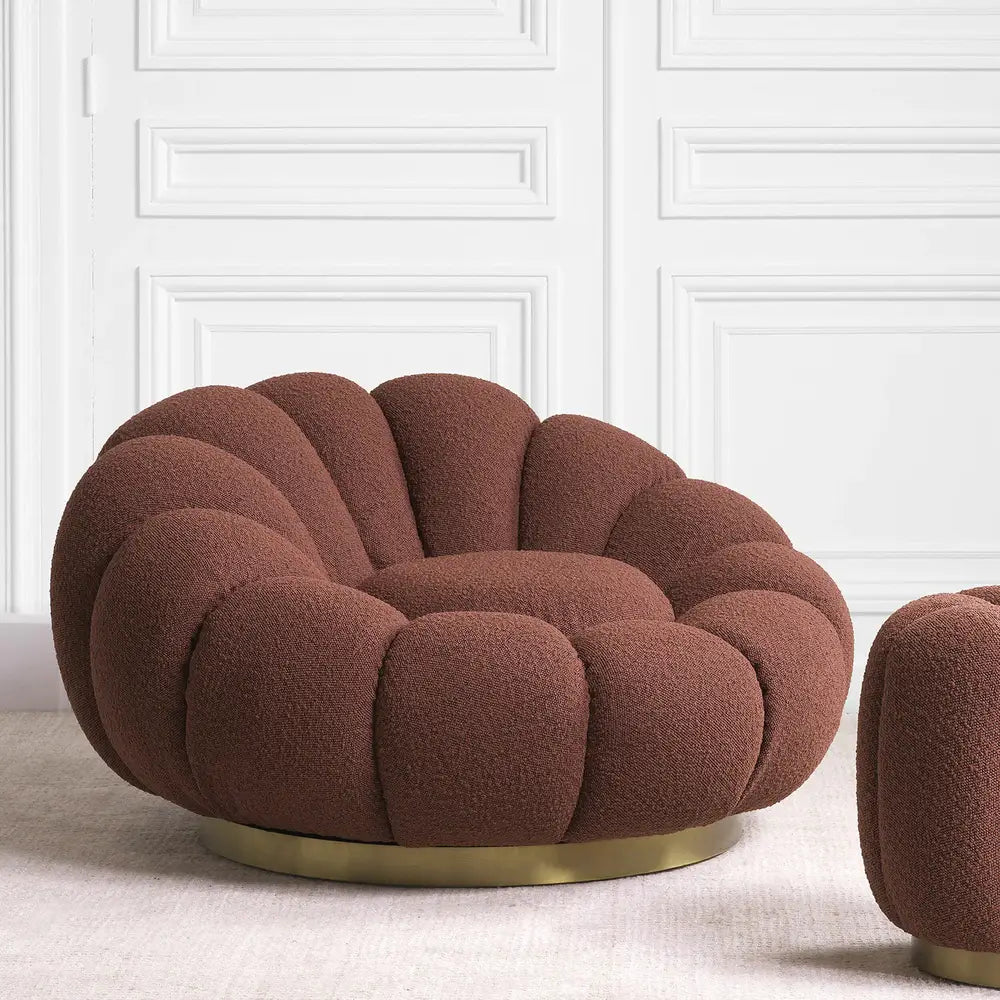 Mello Swivel Chair - Bouclé Rouge