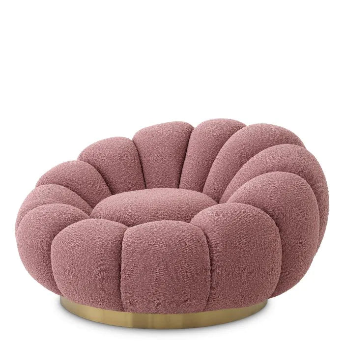 Mello Swivel Chair - Bouclé Rose
