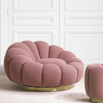 Mello Swivel Chair - Bouclé Rose