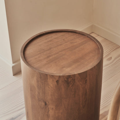 Fairmont - Warm Wood Premium Round Side Table