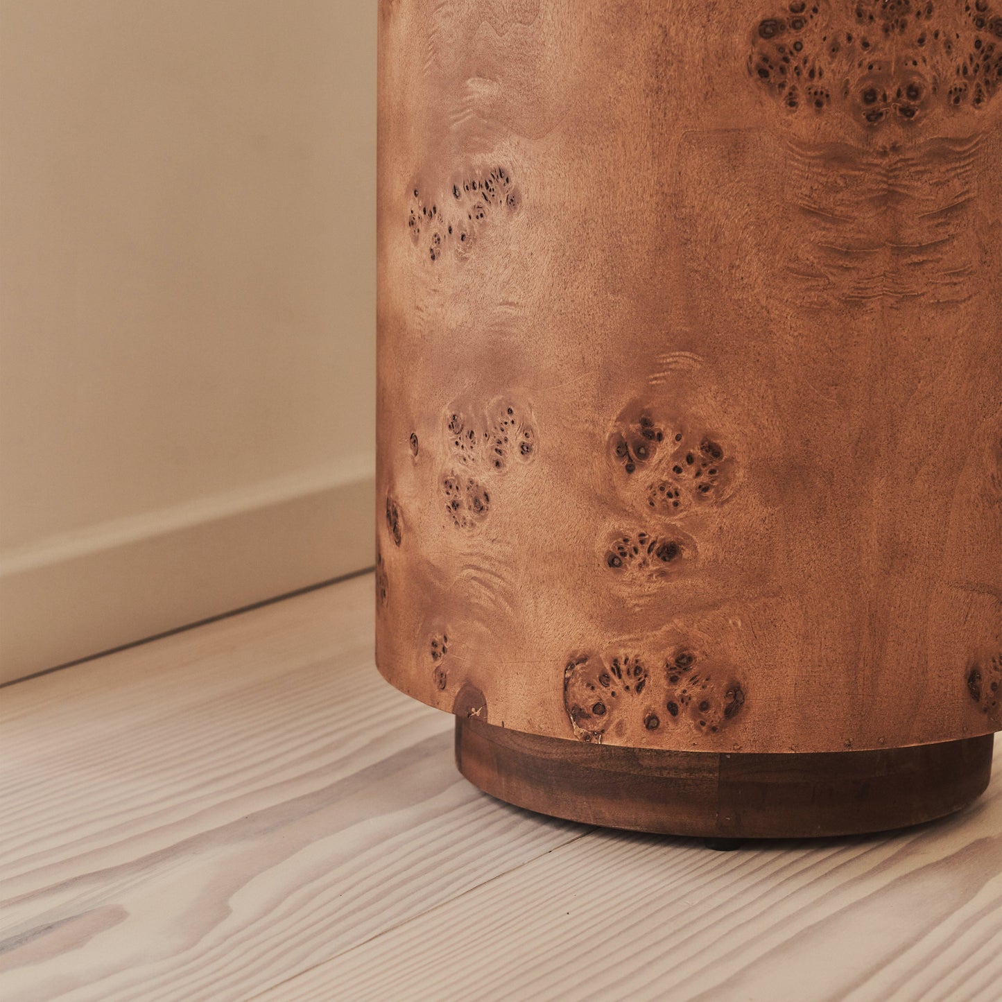 Arbour - Dark Burl Wood Premium Round Side Table