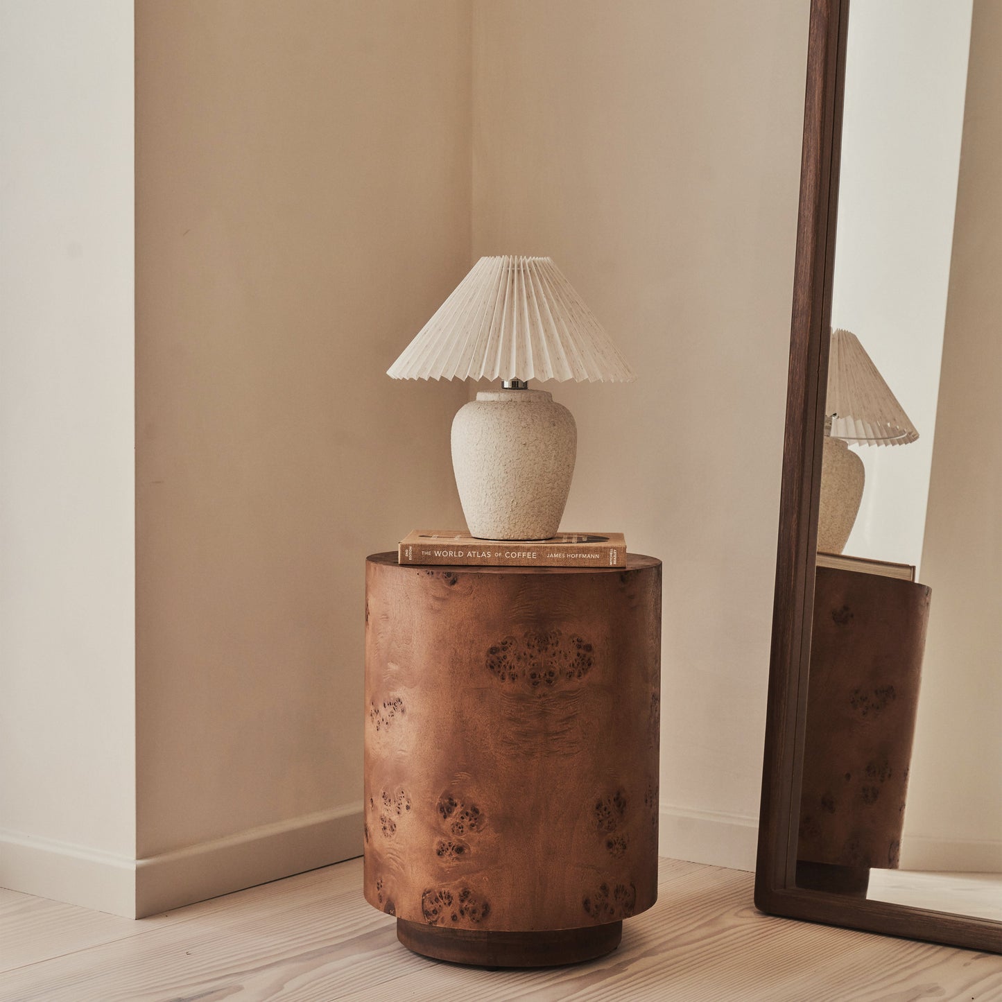 Arbour - Dark Burl Wood Premium Round Side Table