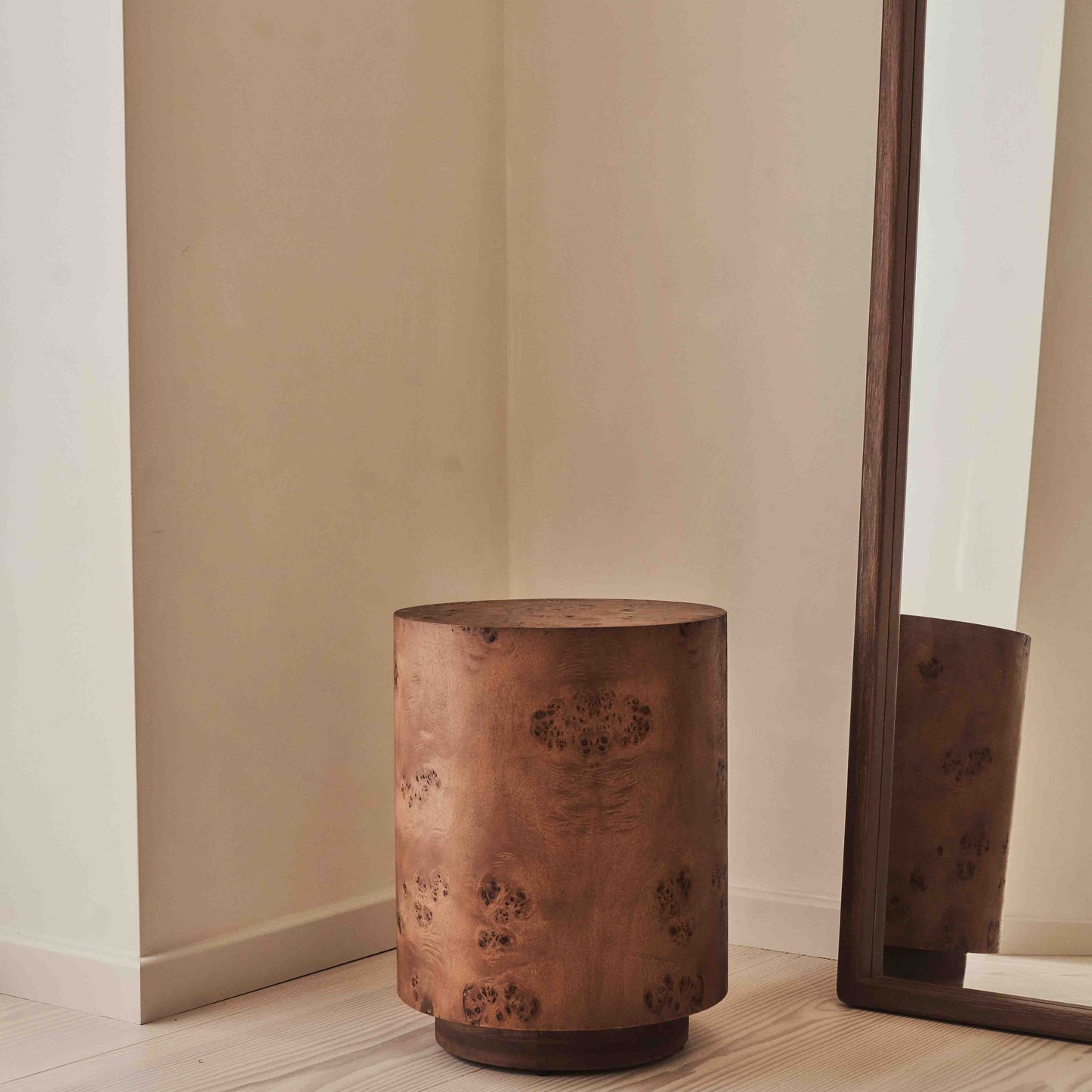 Arbour - Dark Burl Wood Premium Round Side Table