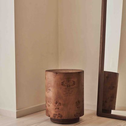 Arbour - Dark Burl Wood Premium Round Side Table