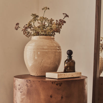 Arbour - Large Dark Burl Wood Premium Round Side Table