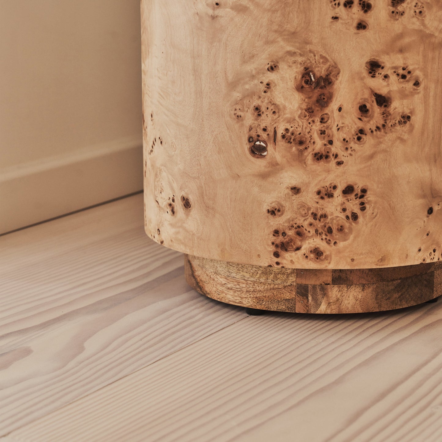 Arbour - Natural Burl Wood Premium Round Side Table