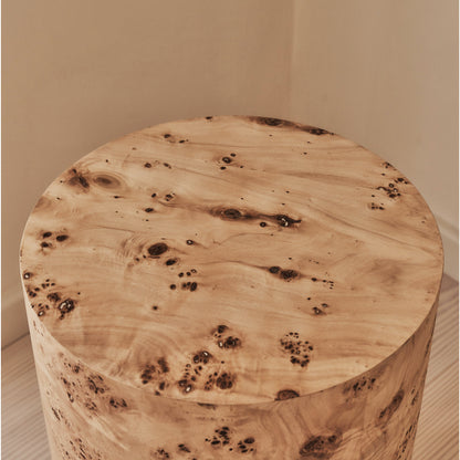 Arbour - Natural Burl Wood Premium Round Side Table