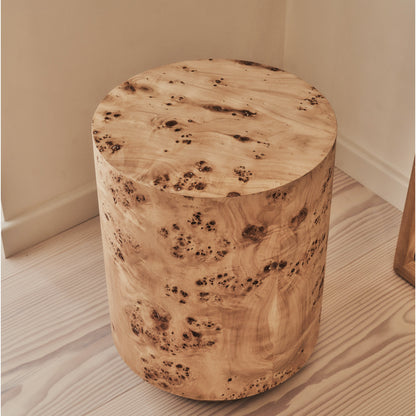 Arbour - Natural Burl Wood Premium Round Side Table