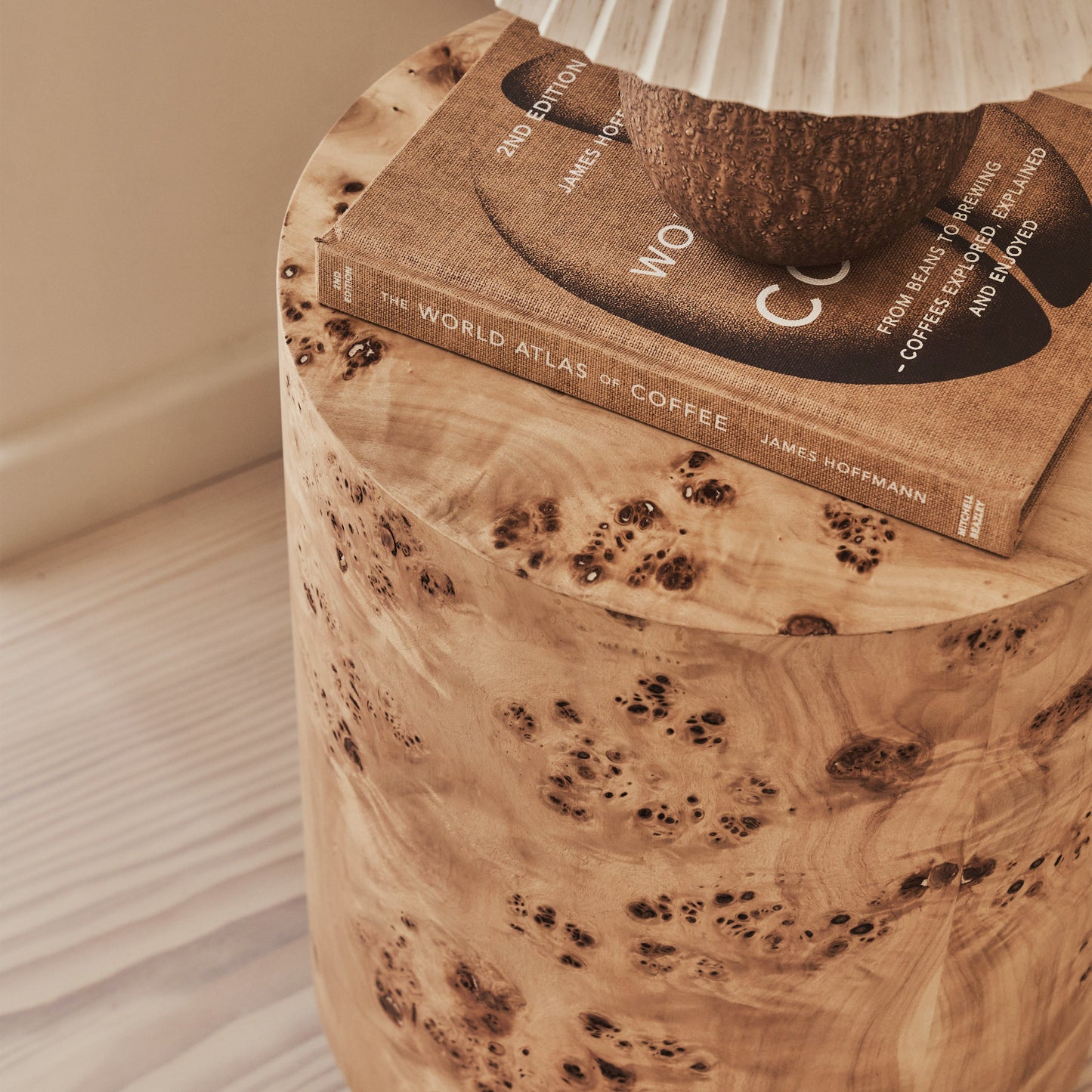 Arbour - Natural Burl Wood Premium Round Side Table