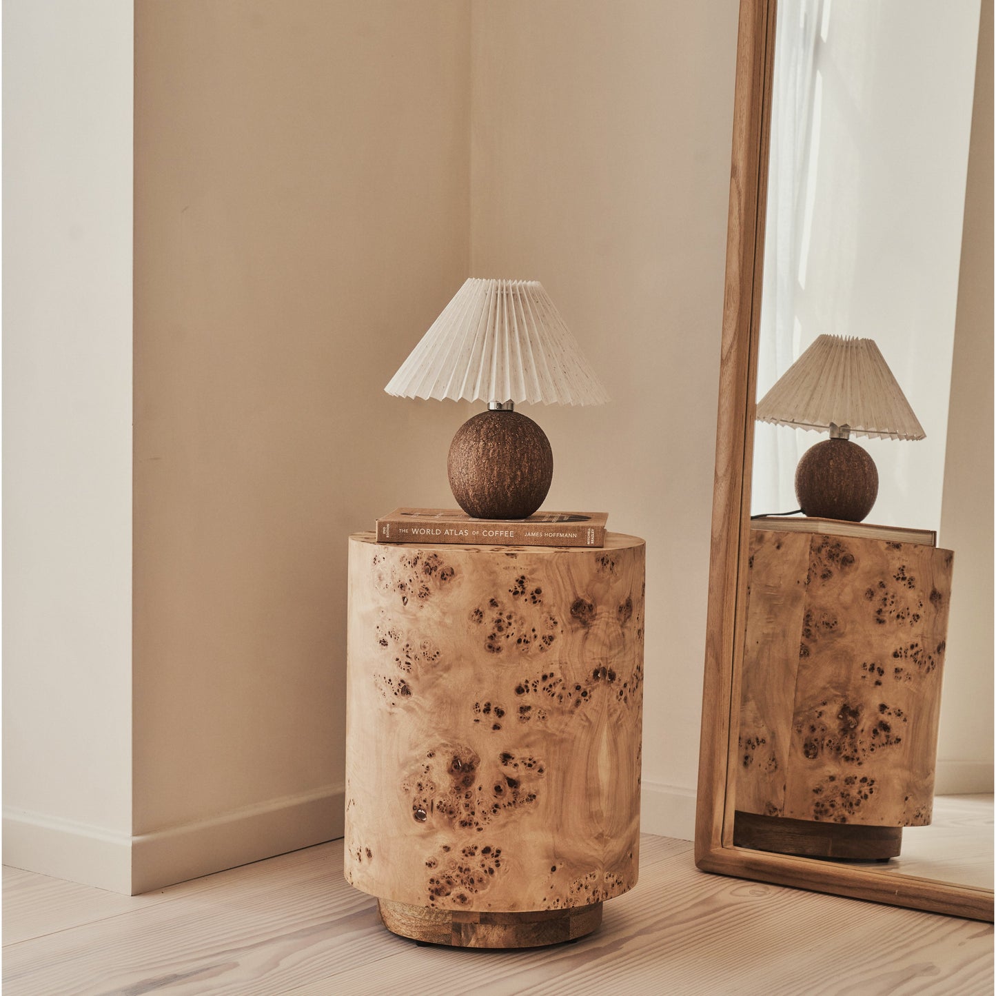 Arbour - Natural Burl Wood Premium Round Side Table