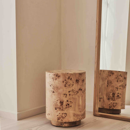 Arbour - Natural Burl Wood Premium Round Side Table