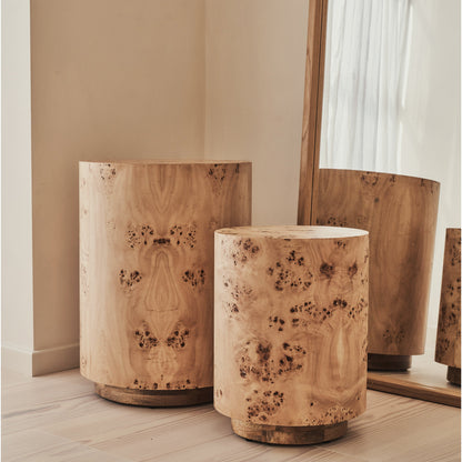 Arbour - Large Natural Burl Wood Premium Round Side Table