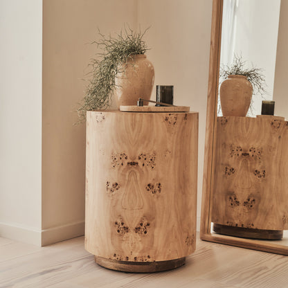 Arbour - Large Natural Burl Wood Premium Round Side Table