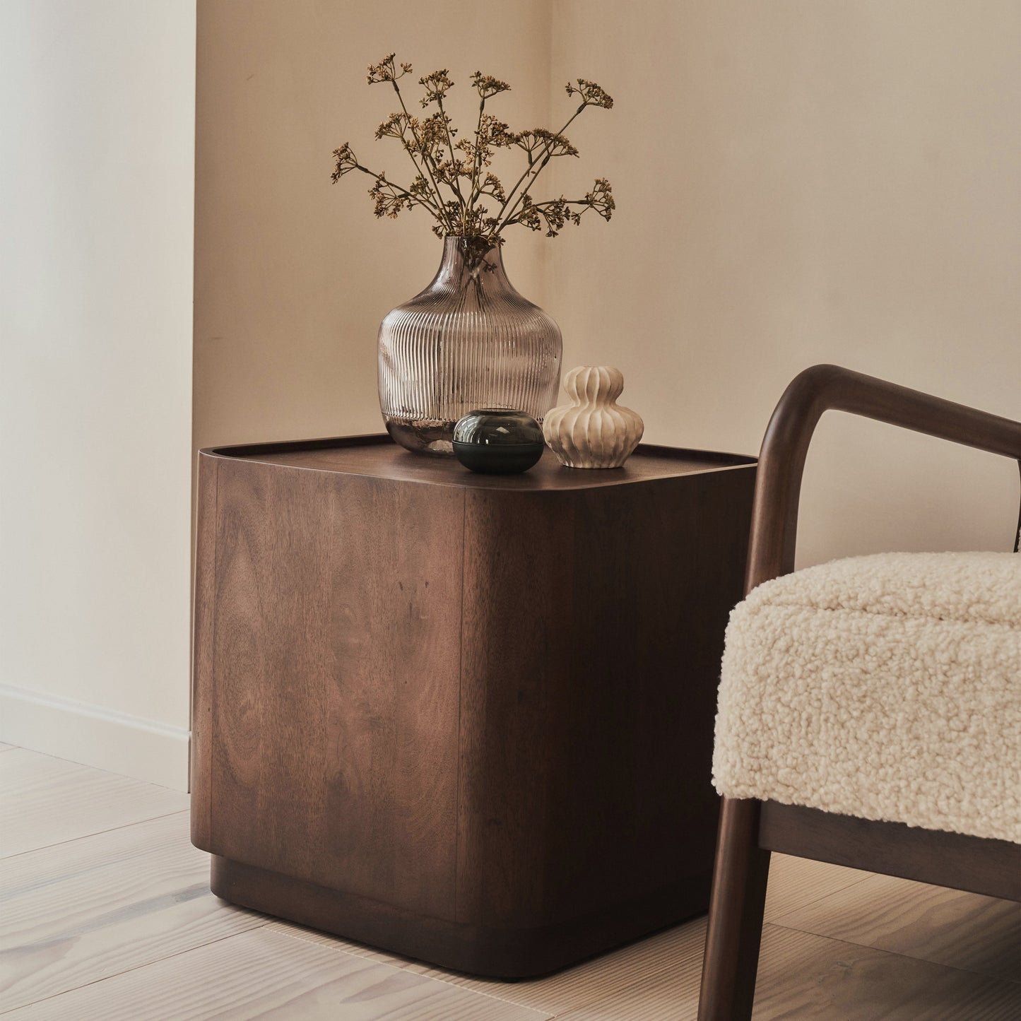 Fairmont - Dark Wood Premium Square Side Table