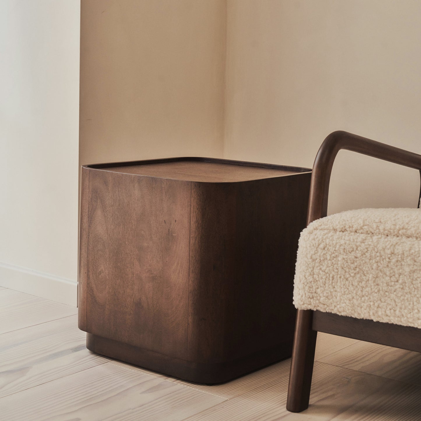 Fairmont - Dark Wood Premium Square Side Table