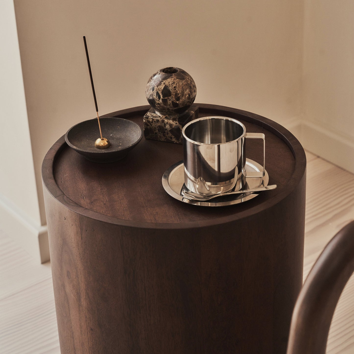 Fairmont - Dark Wood Premium Round Side Table