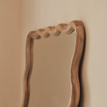 Marea - Light Wood Wavy Retro Full Length Mirror 170cm x 80cm