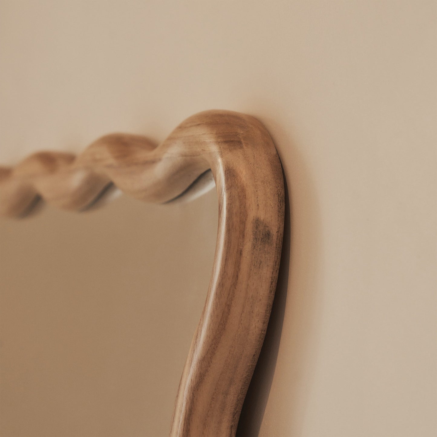 Marea - Light Wood Wavy Retro Full Length Mirror 170cm x 80cm