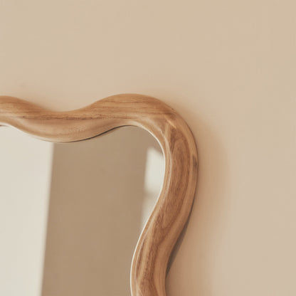 Marea - Light Wood Wavy Retro Full Length Mirror 170cm x 80cm