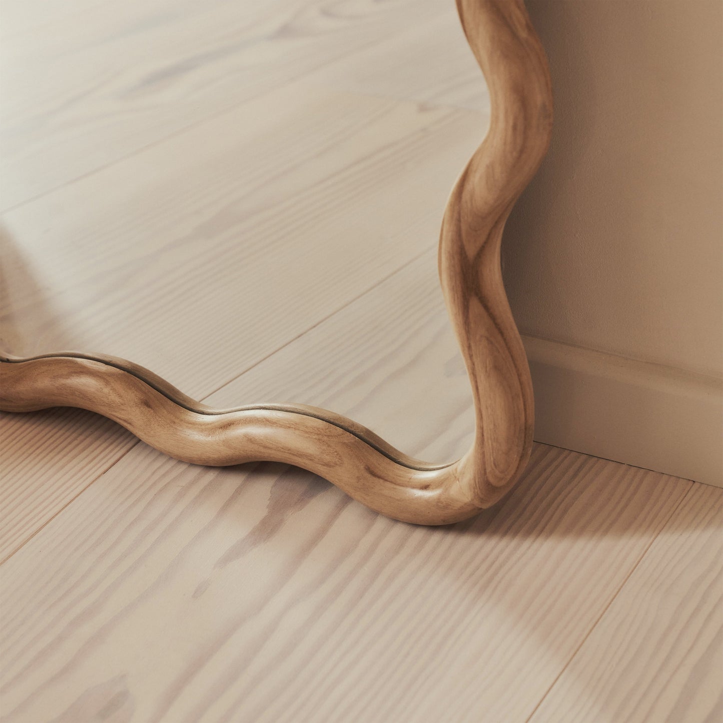 Marea - Light Wood Wavy Retro Full Length Mirror 170cm x 80cm