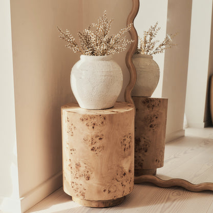 Arbour - Natural Burl Wood Premium Round Side Table