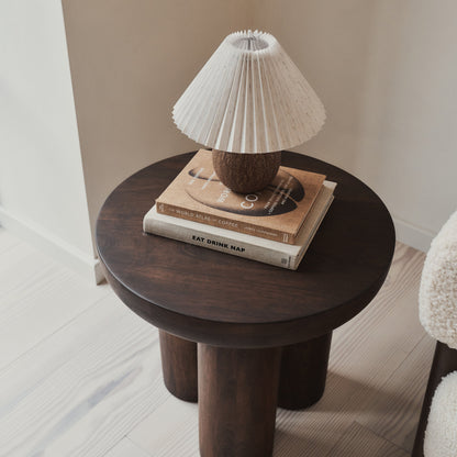 Vermont - Dark Wood Premium Round Side Table