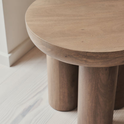 Vermont - Warm Wood Premium Round Side Table