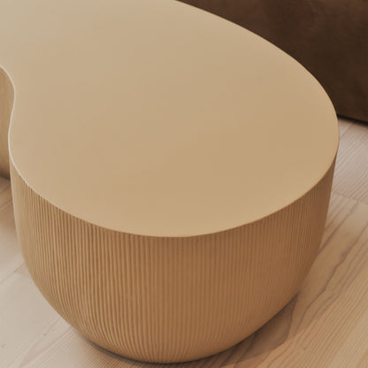 Leonardo - Minimal Beige Shaped Coffee Table Large