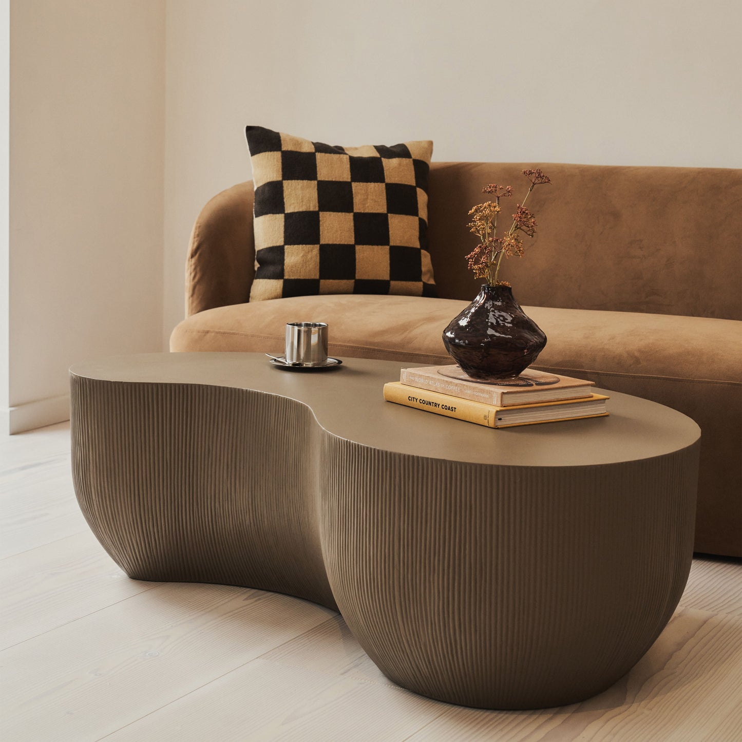 Leonardo - Minimal Mocha Shaped Coffee Table Large